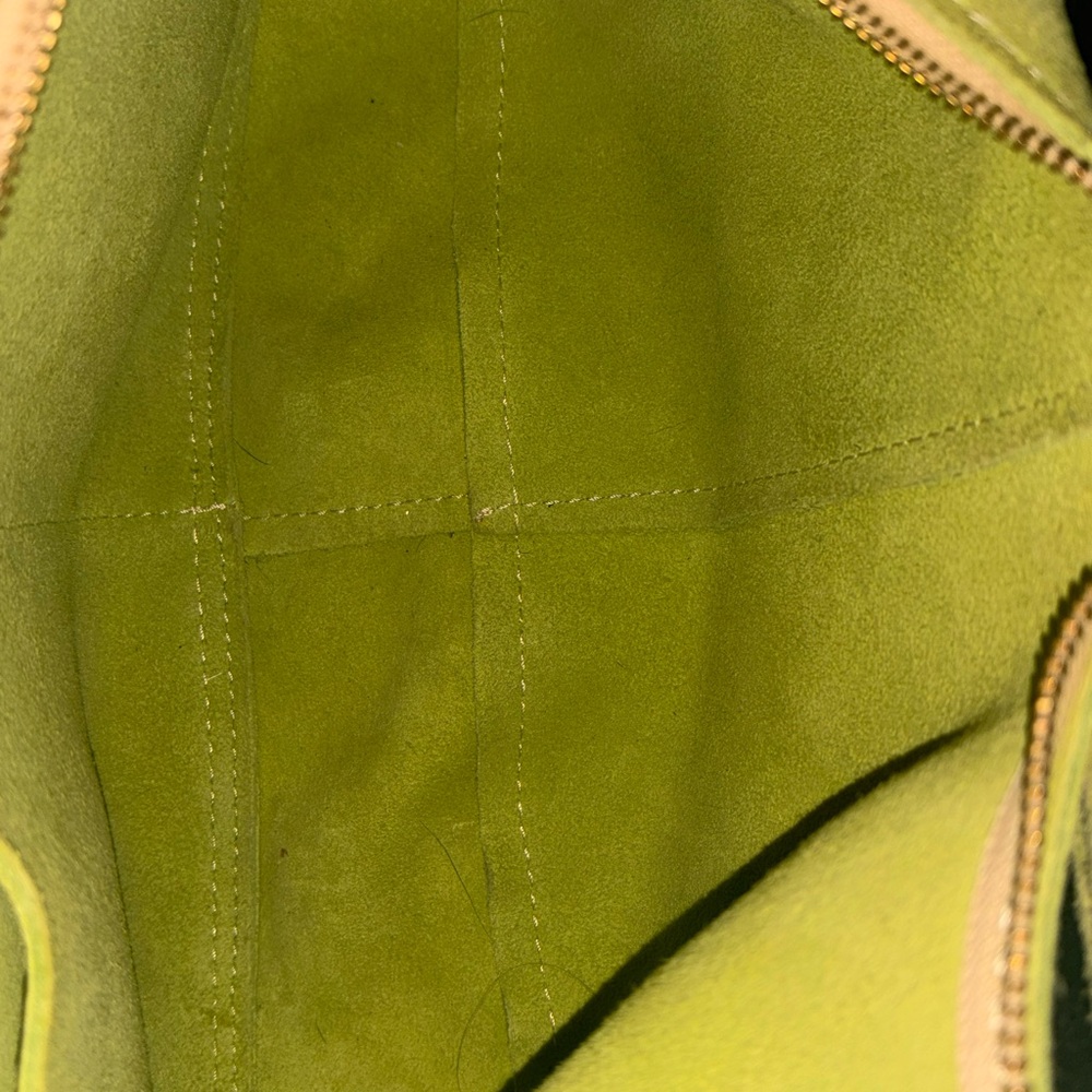 Portland Leather Used Large Nora Lime Green Suede Women's Bag - Picture 7 of 7